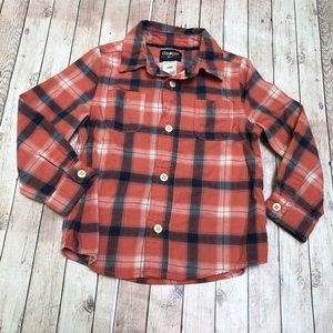 OshKosh B'gosh Shirt Long Sleeve  Plaid Baby  | Color: Orange | Size: 24 Months